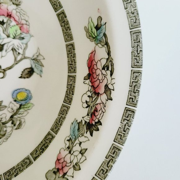 Vintage Johnson Bros Indian Tree 8" Round Serving Bowl Oriental Red Green Floral - Picture 5 of 10